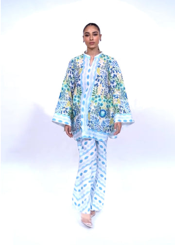 Fresh Floral & Ikat Digital Printed Co-ord Set U14