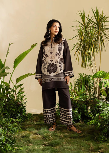 Monochrome Elegance Floral Printed Co-ord Set U3