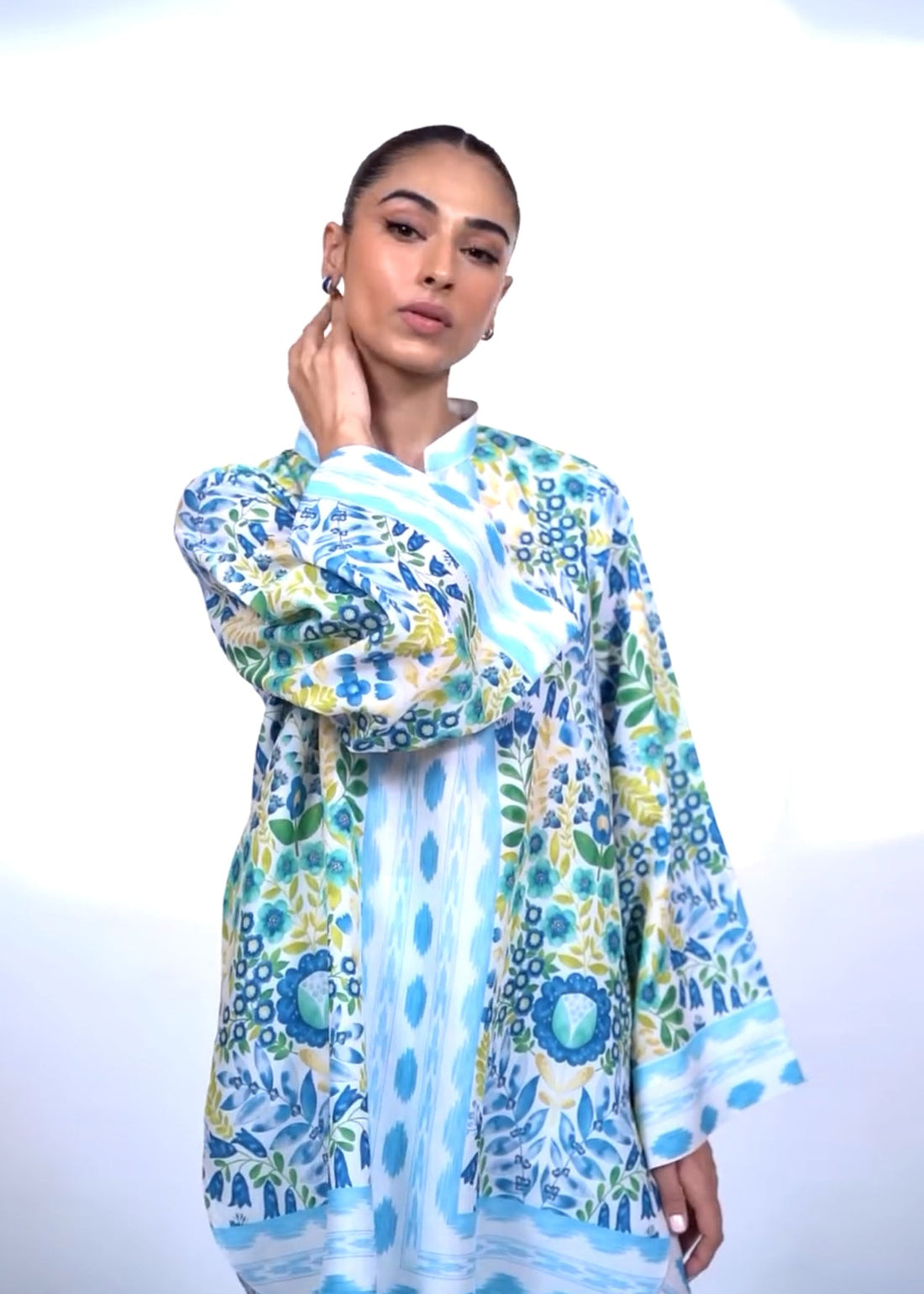 Fresh Floral & Ikat Digital Printed Co-ord Set U14 ub