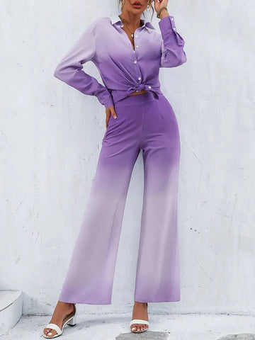 Beautiful Shaded Shirt and Pants Co-ord (Purple) VT-01148