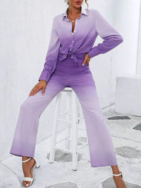 Beautiful Shaded Shirt and Pants Co-ord (Purple) VT-01148