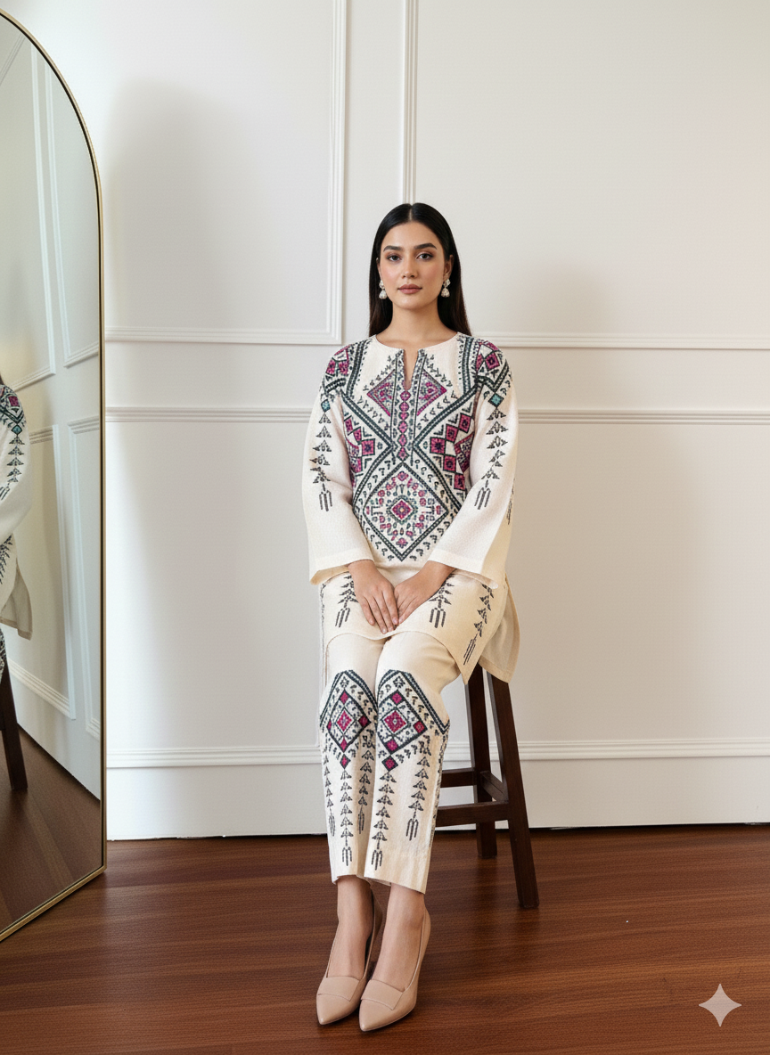 Geometric Tribal Printed Co-ord Set for Women U31