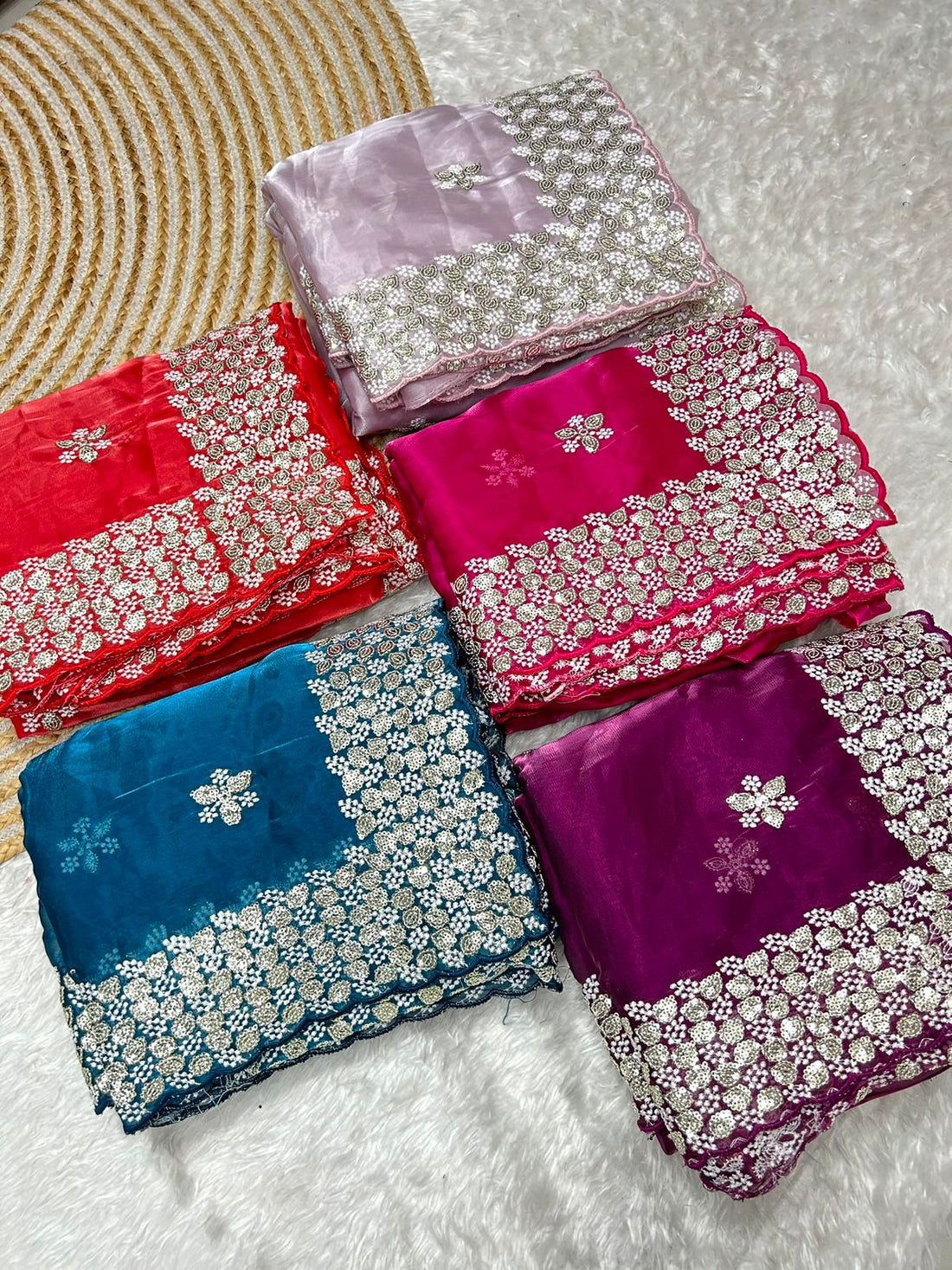 Zimmy Chu Saree With Multi Sequence D5099