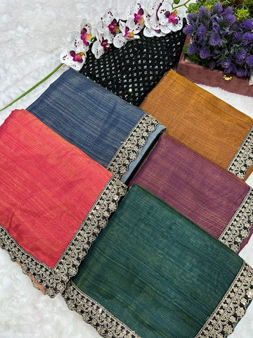 Tussar Silk with Classy Padding Shades (Jo dil ko chu Jae)  Saree D5068