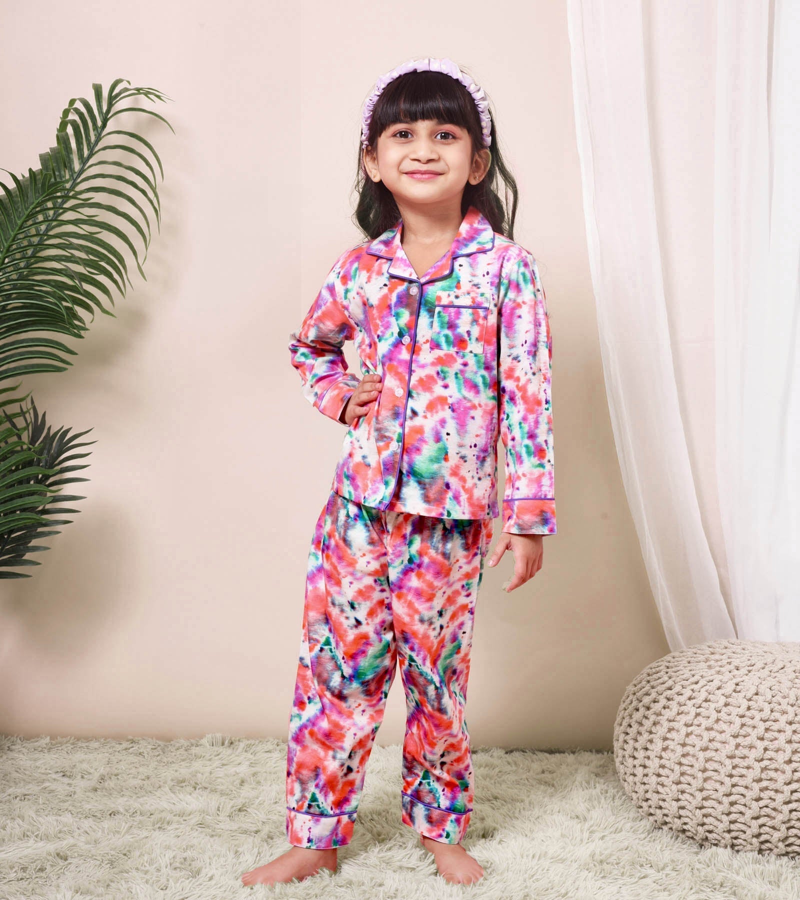 Bandhej Printed Girls Nightsuit Set D114