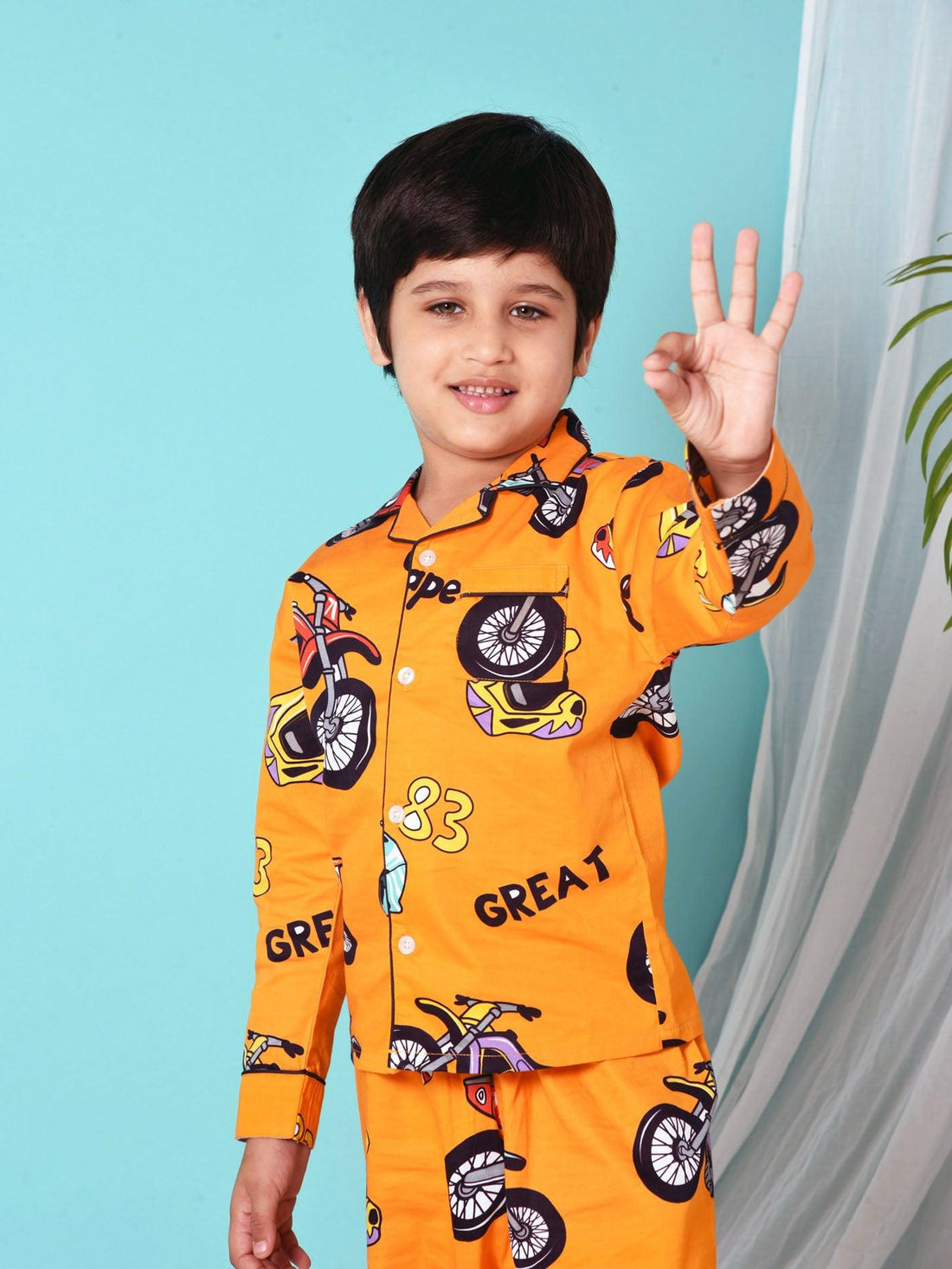 Bike printed Night suit for boys D145