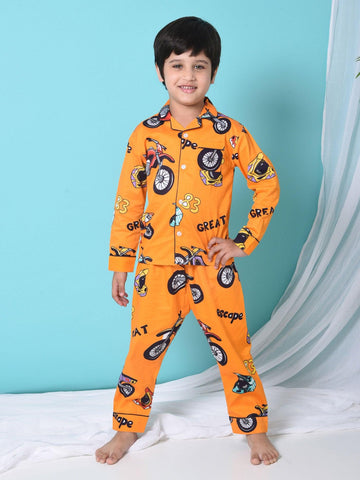 Bike printed Night suit for boys D145