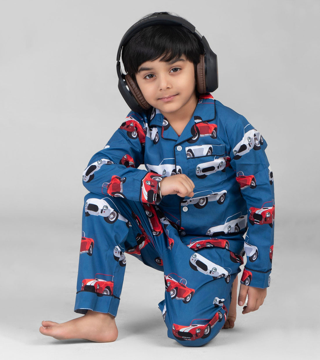 Car Printed Night Suit Set for Boys D138