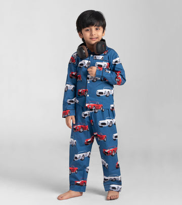 Car Printed Night Suit Set for Boys D138