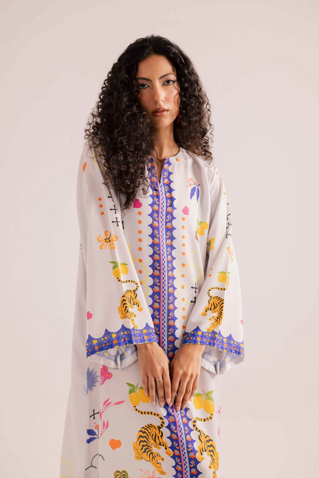 Designer Inspired Tiger Print Kaftan – Full Length U57