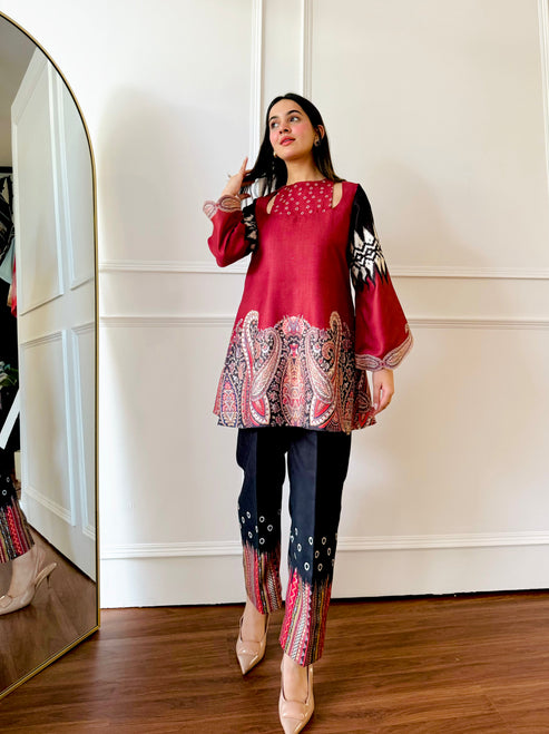 Ethnic Paisley and Ikat Print Co-ord Set U27
