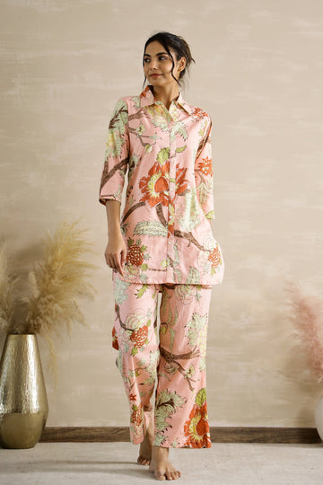 Floral Printed Muslin Co-ord Set D6011