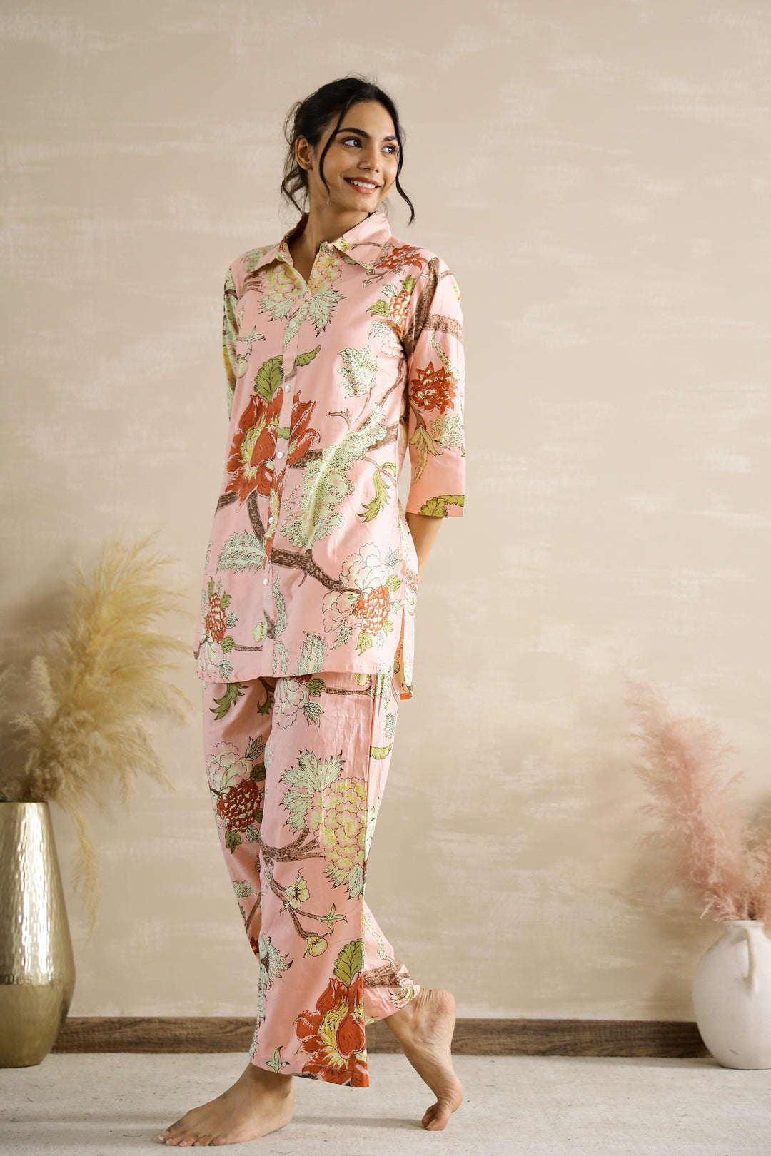 Floral Printed Muslin Co-ord Set D6011