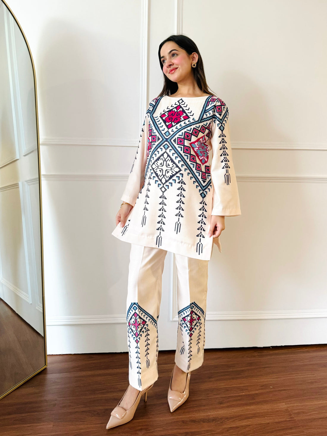 Geometric Tribal Printed Co-ord Set for Women U31
