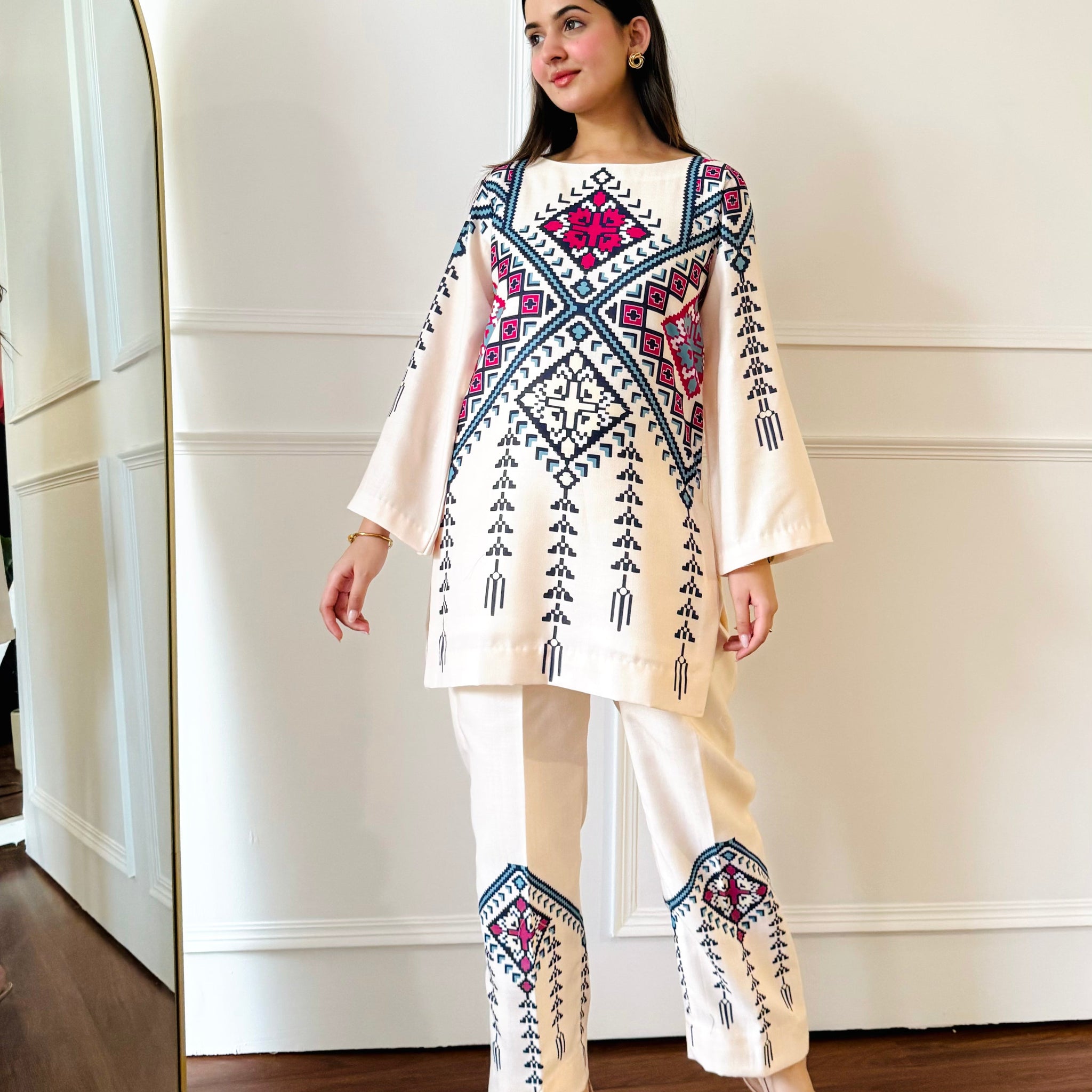 Geometric Tribal Printed Co-ord Set for Women U31
