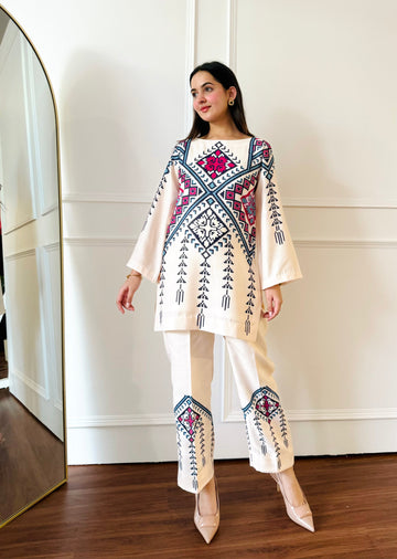 Geometric Tribal Printed Co-ord Set for Women U31