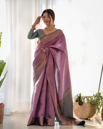 Partywear  kanjivaram silk wear Saree- Purple D5030