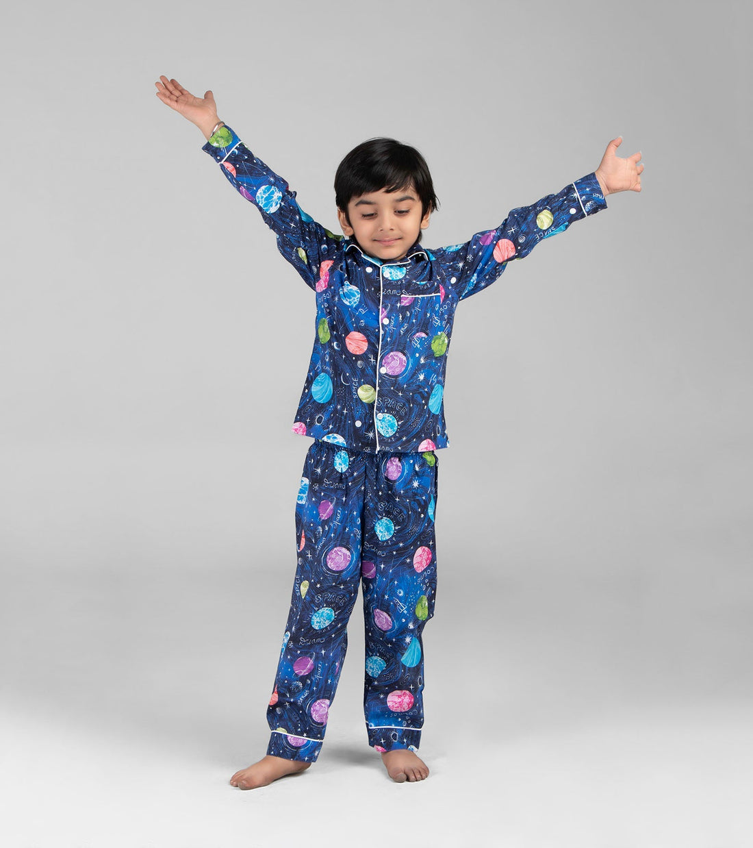 Planets Print Night Suit Set for Boys D136