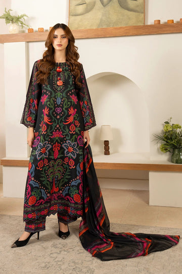 Premium Multicolor Print American Silk Co-ord Set with Dupatta U36