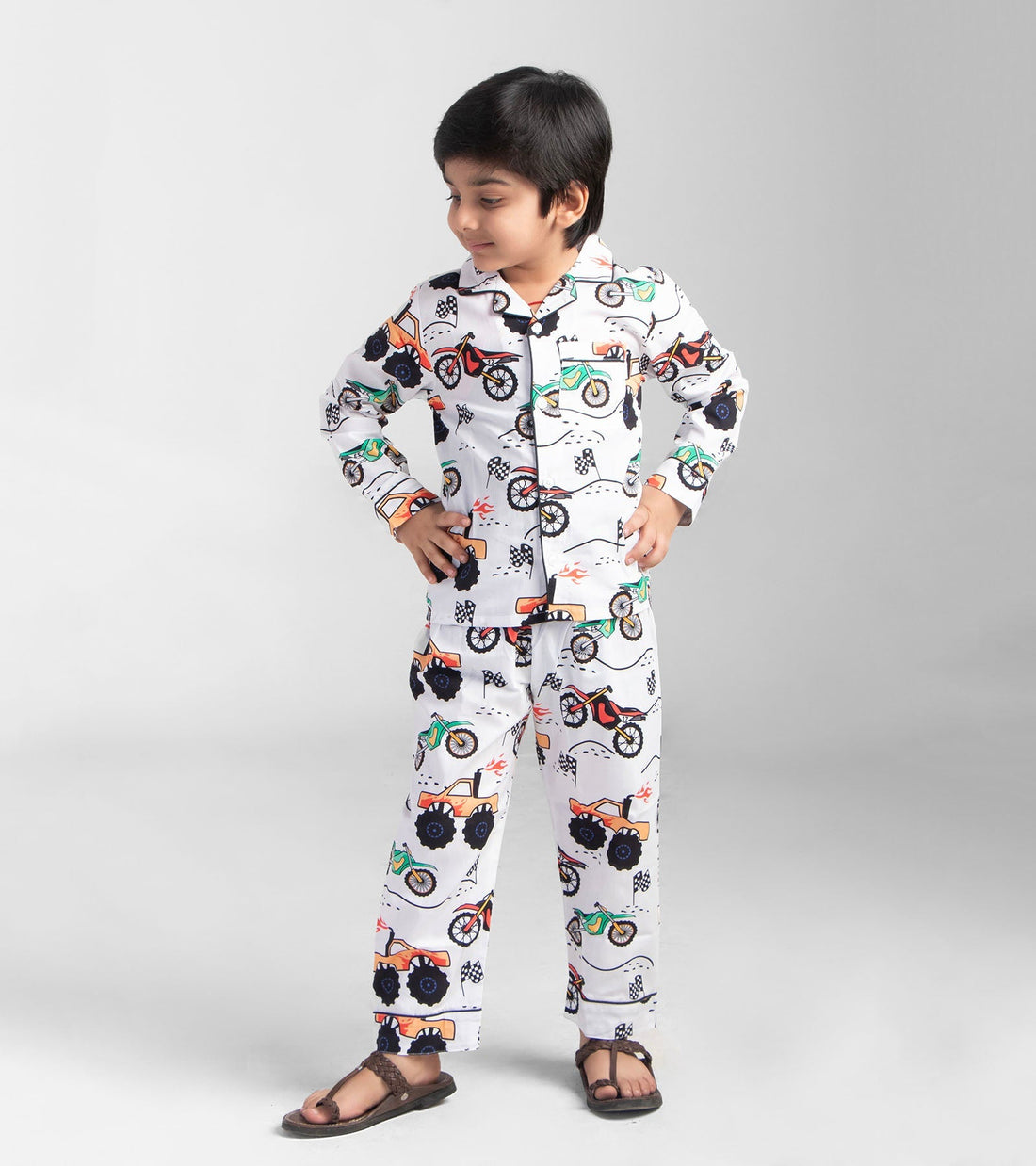 Racing Truck Printed Night Suit for boys D140