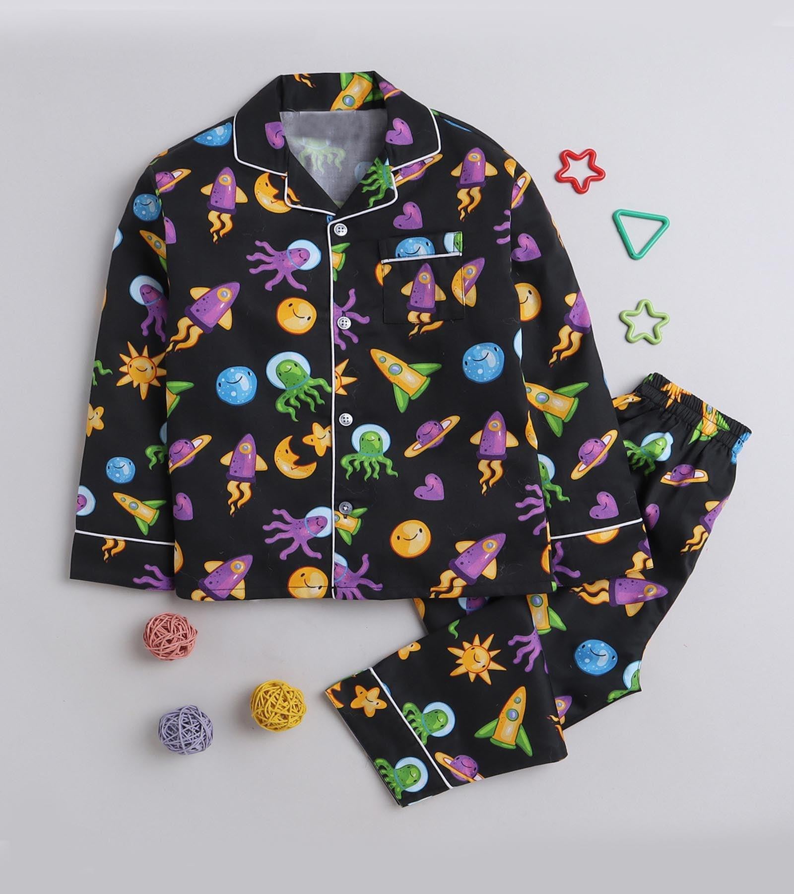 Space Theme printed Night suit For Boys D131