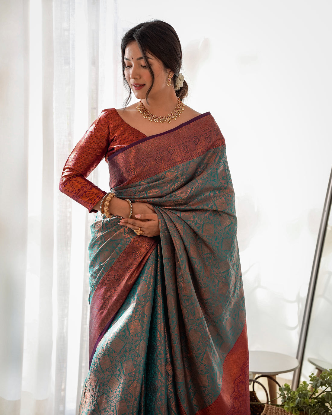 Traditional kanjivaram silk Party wear Saree D5035