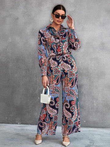 Unique Paisley Print Co-Ord Set D-01136