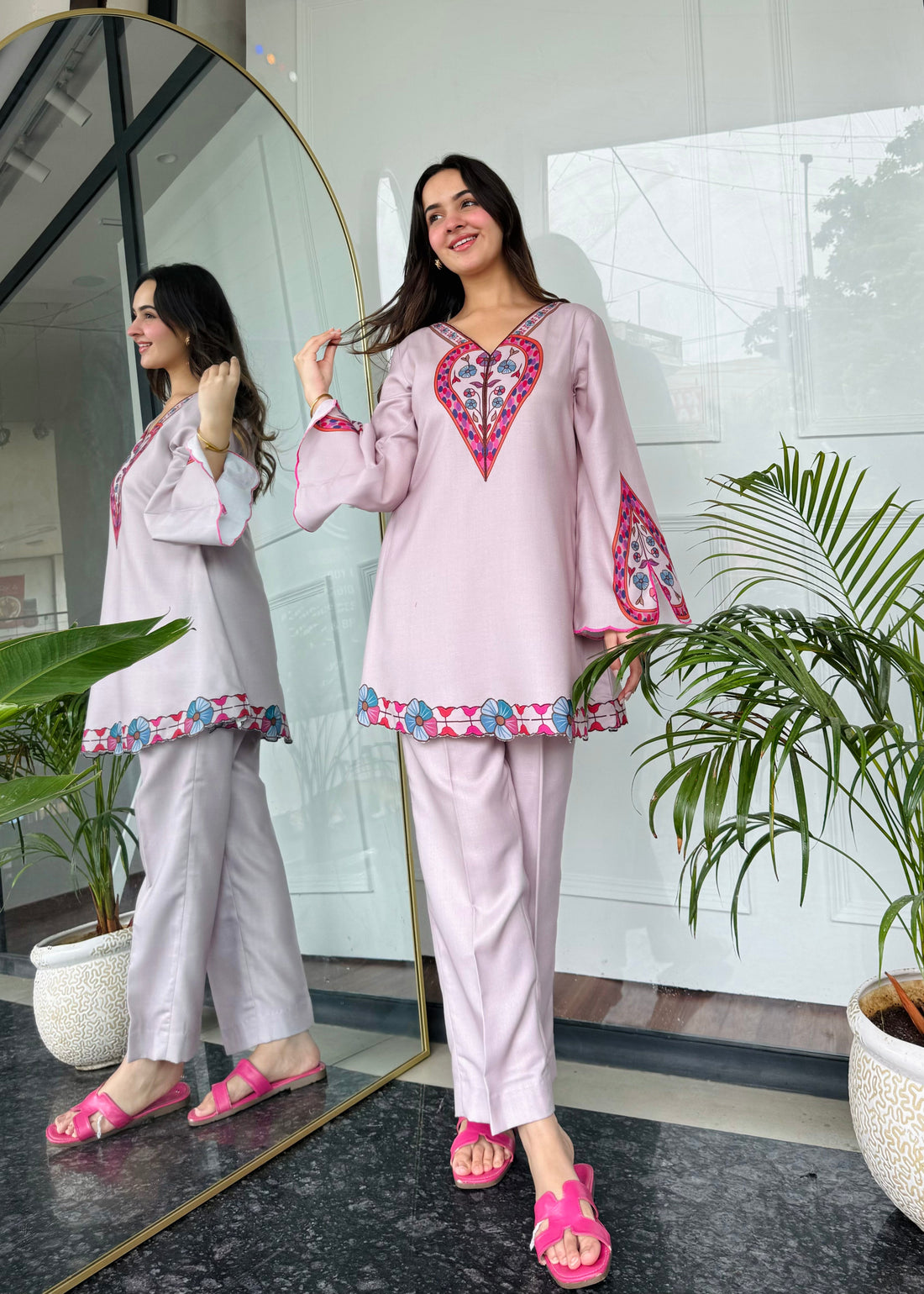 Womens Floral & Geometric Printed Rayon Co-ord set U23 ub