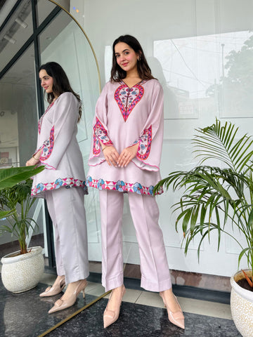 Womens Floral & Geometric Printed Rayon Co-ord set U23